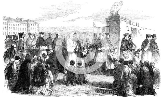 The Synod at Thurles - the Procession from the College to the Cathedral , 1850. Creator: Unknown.