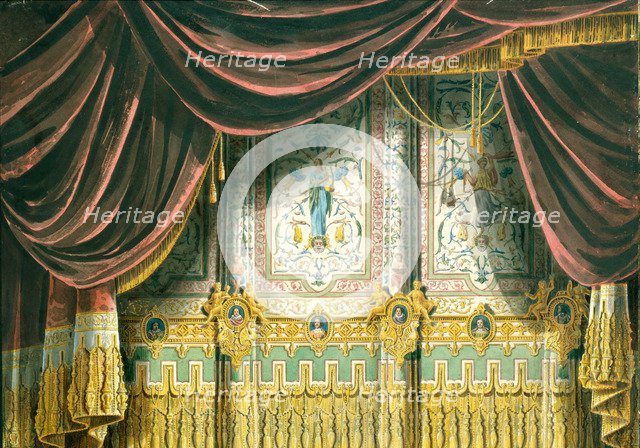 Sketch for the curtain for the Michael Theatre in Saint Petersburg, 1852. Artist: Roller, Andreas Leonhard (1805-1891)