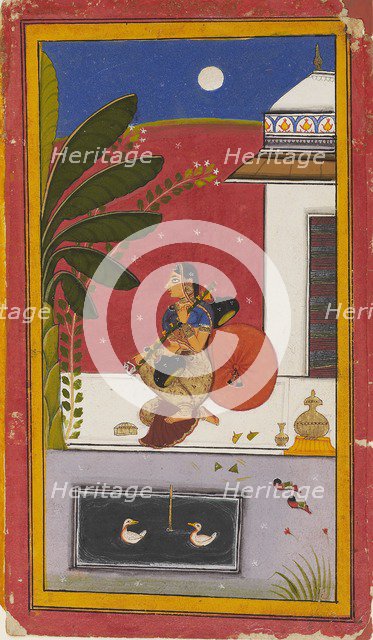 A lady playing a vina, 1630-1640. Artist: Sahibdin.