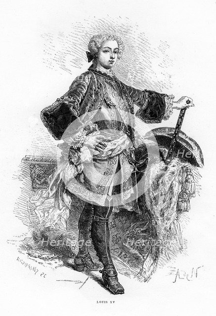 Louis XV, King of France.Artist: Hildibrand