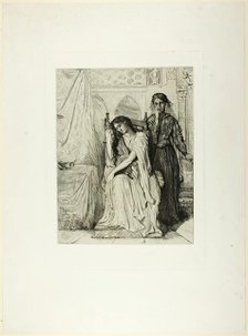 The Willow Song, plate nine from Othello, 1844. Creator: Theodore Chasseriau.