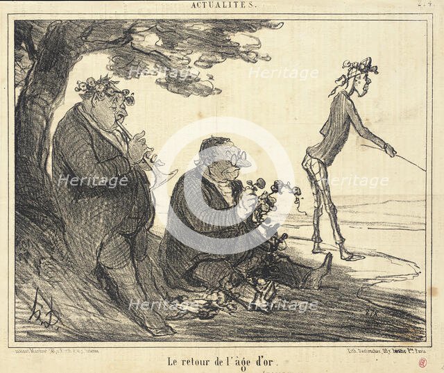 La Retour de l'âge d'or, 1856. Creator: Honore Daumier.