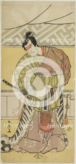 The Actor Sakata Hangoro III as Takechi Mitsuhide in "The Banquet," the Final Act in..., c. 1791. Creator: Katsukawa Shun'ei.