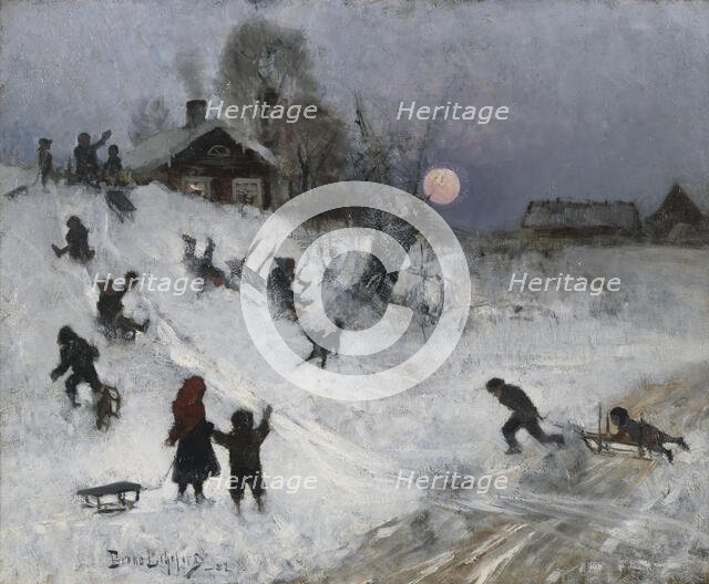 Sledging, 1882. Creator: Bruno Liljefors.