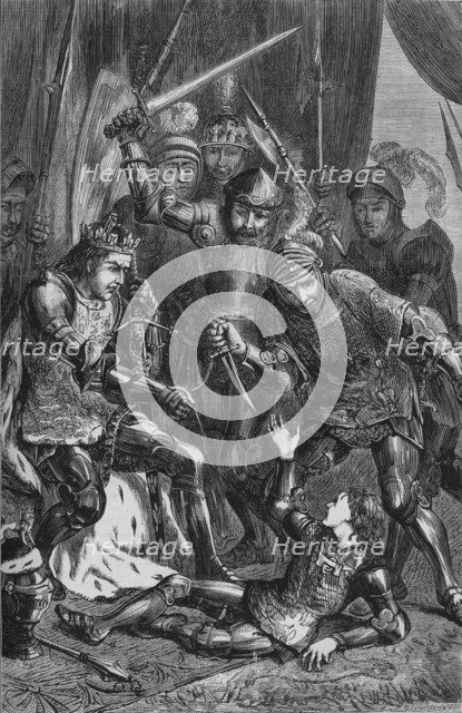 'Murder of Prince Edward at Tewkesbury', 4 May 1471, (c1880). Artist: Unknown.