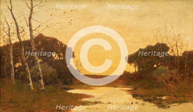 Sunrise in the pine forest, 1906. Creator: Bertelli, Luigi (1858-1920).