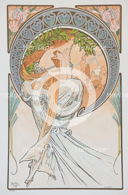 La Poesia (From the series The Arts), 1898. Creator: Mucha, Alfons Marie (1860-1939).