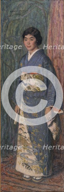 Portrait of a Japanese Woman (Mrs. Kuroki), 1922. Artist: Aman-Jean, Edmond François (1858-1936)