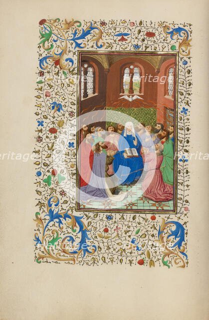 Pentecost; Llangattock Hours, 1450s. Creator: Master of Wauquelin's Alexander.