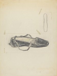 Black Leather Slipper, c. 1940. Creator: Melita Hofmann.