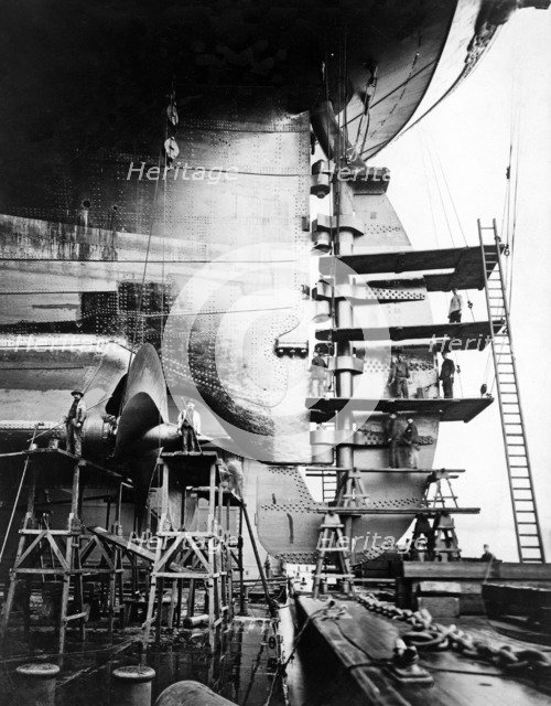 Rudder and screws of S.S. Imperator, c.1912.