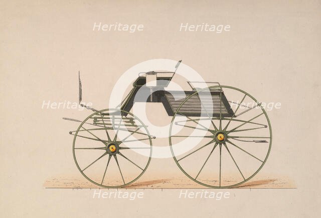 Design for 4 seat Phaeton, no top (unnumbered), 1850-70. Creator: Brewster & Co.
