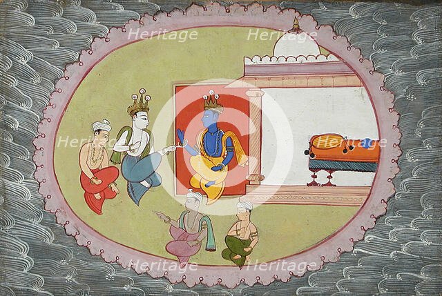 Krishna and Balarama Conversing, Folio from a Bhagavata Purana (Ancient Stories of the Lord), c1600. Creator: Unknown.