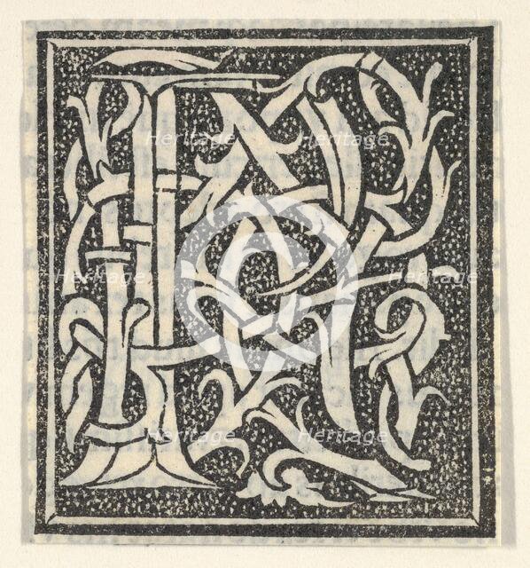 Initial letter P on patterned background, 1520., 1520. Creator: Anon.