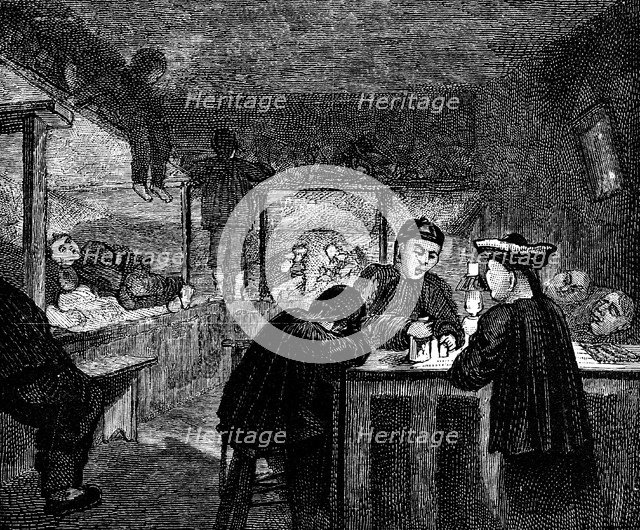 Opium den in the Chninese quarter of San Francisco, c1870. Artist: Unknown