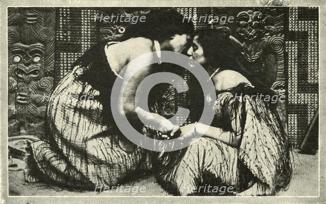 'The "Hongi", A Maori Greeting', c1948. Creator: Unknown.