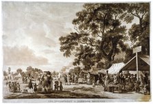 Army camp in Hyde Park, London, 1780.                                                        Artist: Paul Sandby