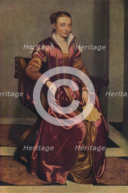 'Portrait of a Lady (La Dama in Rosso)', c1556. Artist: Giovanni Battista Moroni.