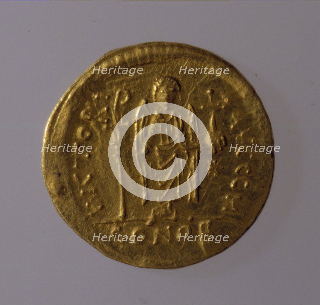 Solidus of Justinian I, 527-565. Artist: Numismatic, Ancient Coins  