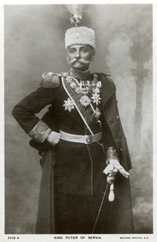King Peter I of Serbia, c1903-c1918(?). Artist: Unknown