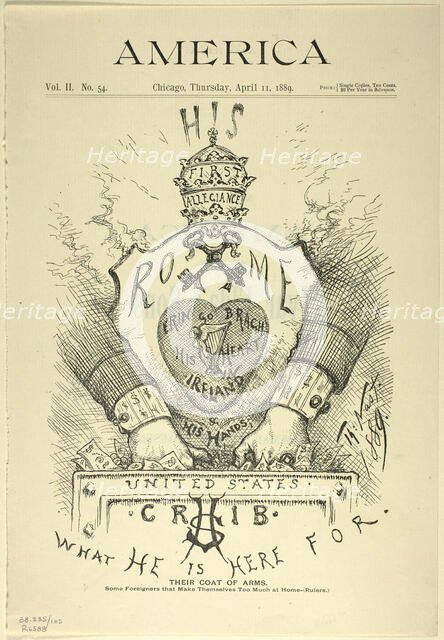 Their Coat of Arms, published April 11, 1889. Creator: Thomas Nast.
