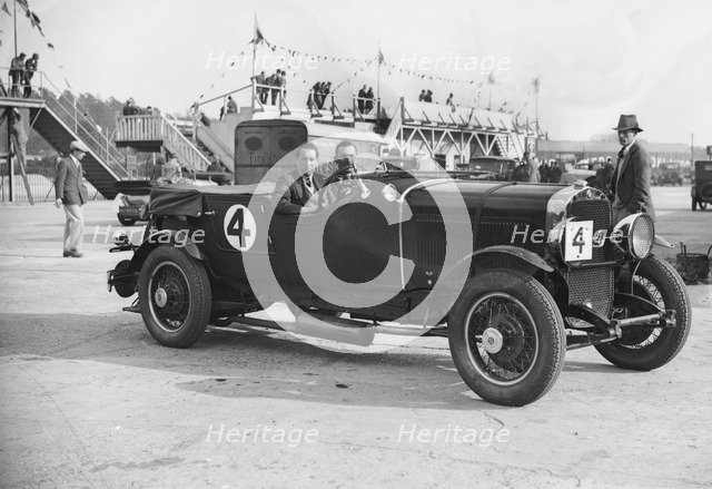 Studebaker of CW Johnstone and AES Walter at the JCC Double Twelve Race, Brooklands, Surrey, 1929. Artist: Bill Brunell.