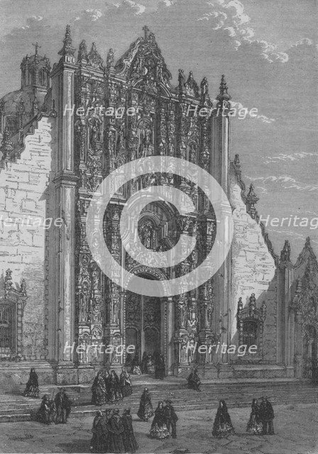 'Entrance to the Cathedral of Mexico', c1890. Artist: Unknown.