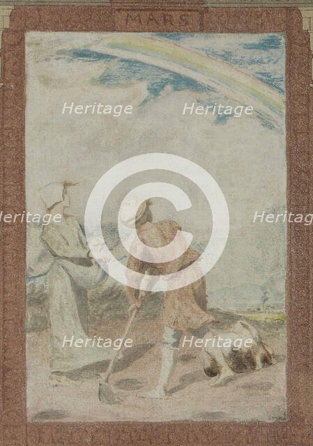 Sketch for the town hall of the 4th arrondissement, the month of March, 1884.  Creator: Paul Milliet.