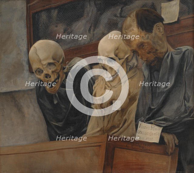Three Skulls from the Catacombe dei Cappuccini at Palermo , 1894. Creator: Ring, Laurits Andersen (1854-1933).