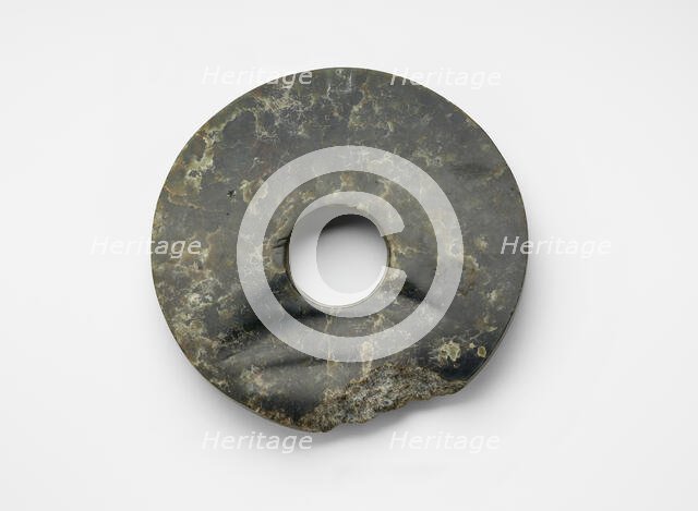 Disk (bi ?) with incised glyph (fragment), Late Neolithic period, ca. 3300-2250 BCE. Creator: Unknown.