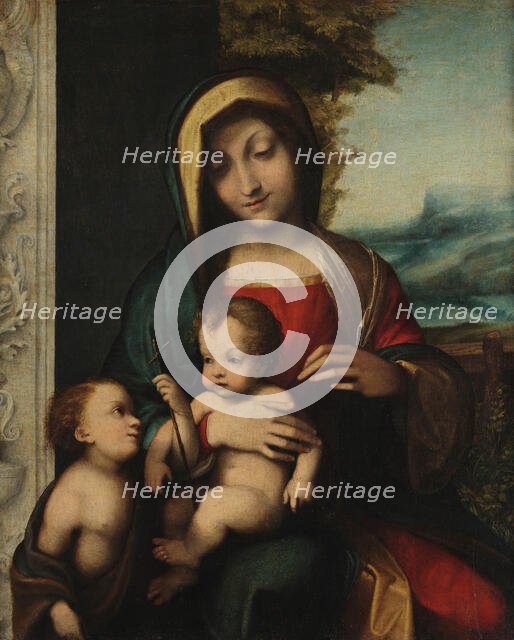 Madonna and Child with Saint John as a Boy (Madonna Bolognini), 1514-1519. Creator: Correggio (1489-1534).