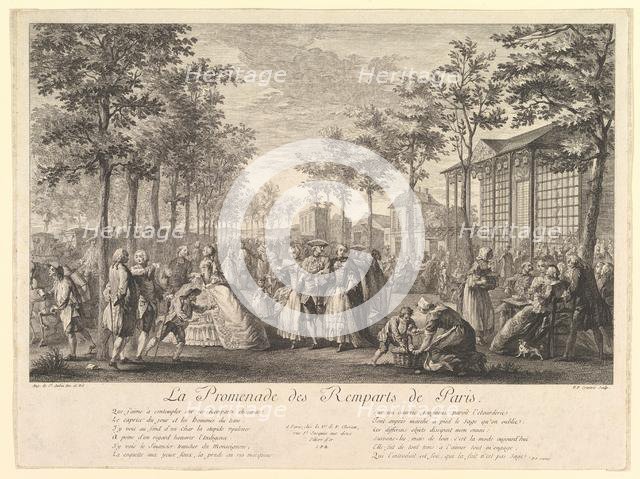 La Promenade des Remparts de Paris, 1760. Creator: Pierre Francois Courtois.