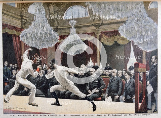 Fencing in front of the President of the Republic, Palais de l'Élysée, 1895. Creator: F Meaulle.