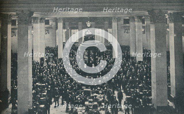 'The Underwriting Room at Lloyd's, with the Rostrum in the centre', 1936. Artist: Unknown.