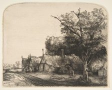Landscape with Three Gabled Cottages Beside a Road, 1650. Creator: Rembrandt Harmensz van Rijn.