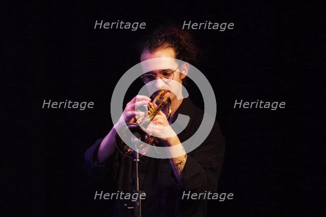 Christos Stylianides, Daisy George Quintet, New Generation Jazz Festival, Shoreham by Sea, 2022. Creator: Brian O'Connor.