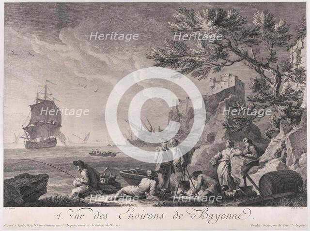 Second View of the Surroundings of Bayonne, ca. 1750-85. Creator: Jean Jacques Le Veau.