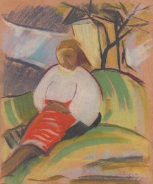 Girl in a red skirt, 1931. Creator: Zolo Palugyay.