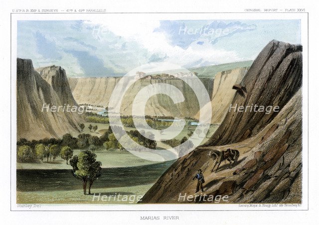 The Marias River, Montana, USA, 1856.Artist: John Mix Stanley