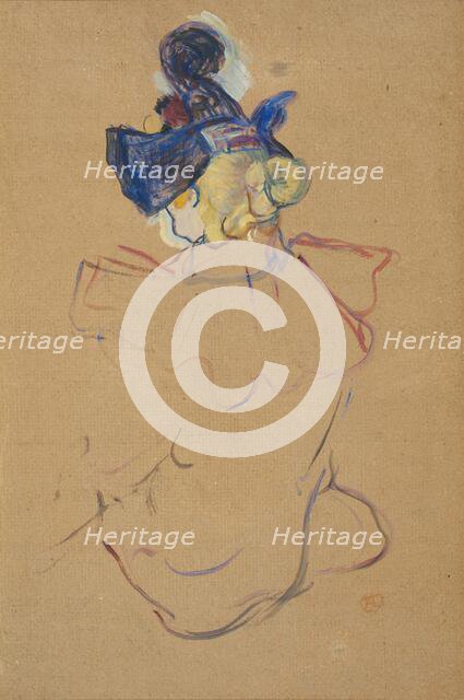 Seated Woman from Behind - Study for "Au Moulin Rouge", 1892. Creator: Henri de Toulouse-Lautrec.