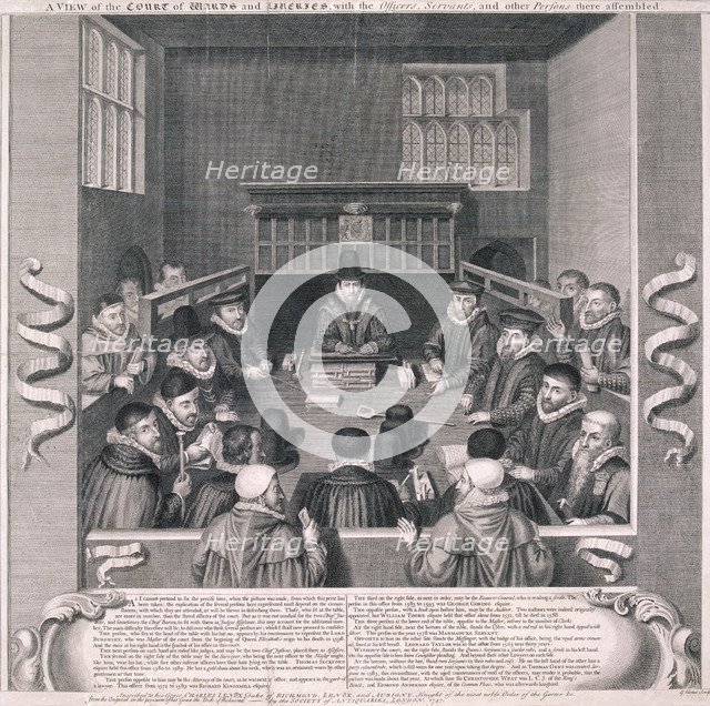 Interior view of the Court of Wards and Liveries, 1747. Artist: Anon