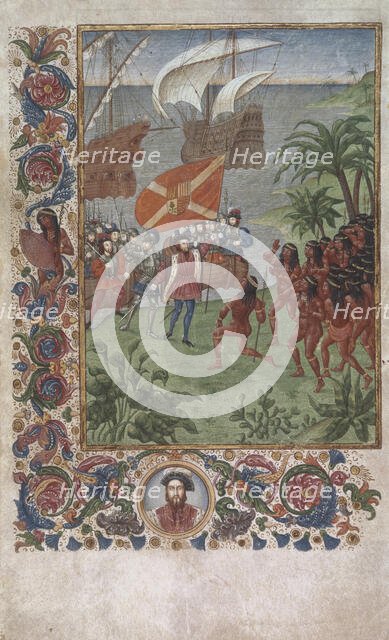 The landing of Hernando Cortes in Mexico in 1519, 19th century. Creator: Unknown.