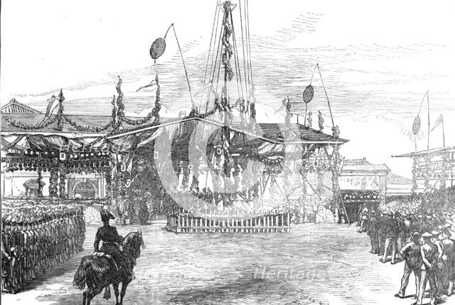 Foreign residents presenting an address to the Mikado at Yokohama, 1872. Creator: Unknown.