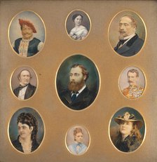 Nine Portraits in Original Passe-Partout, 1880s. Creator: James William Bailey.