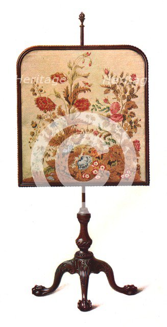 Mahogany pole screen, 1906. Artist: Shirley Slocombe.