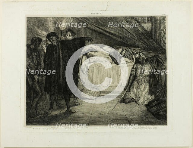 O Spartan dog, plate fifteen from Othello, 1844. Creator: Theodore Chasseriau.