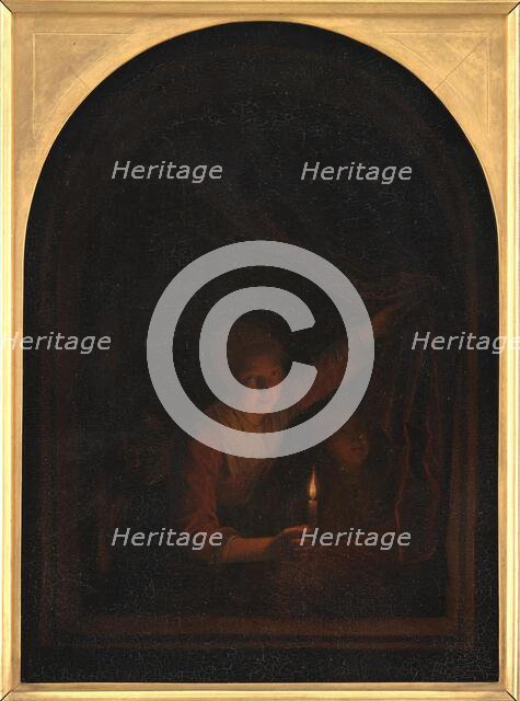 Girl with a Candle, 1657-1658. Creator: Gerrit Dou.