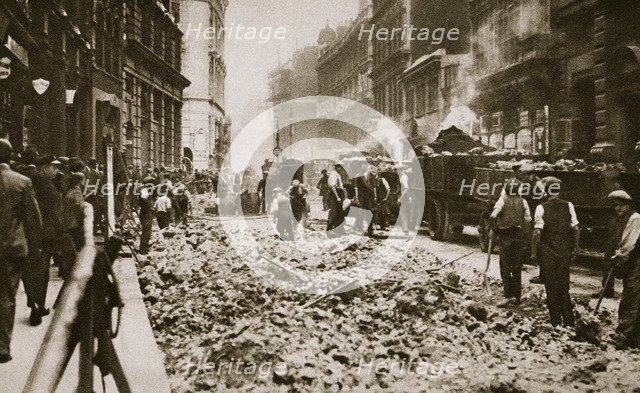 Rebuilding and modernising roads, 20th century. Artist: Unknown