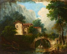 Landscape with a Bridge, 19th century. Creator: Unknown.