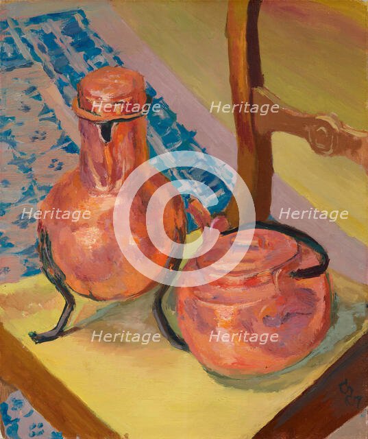Copper still life on a chair, 1932. Creator: Giacometti, Giovanni (1868-1933).